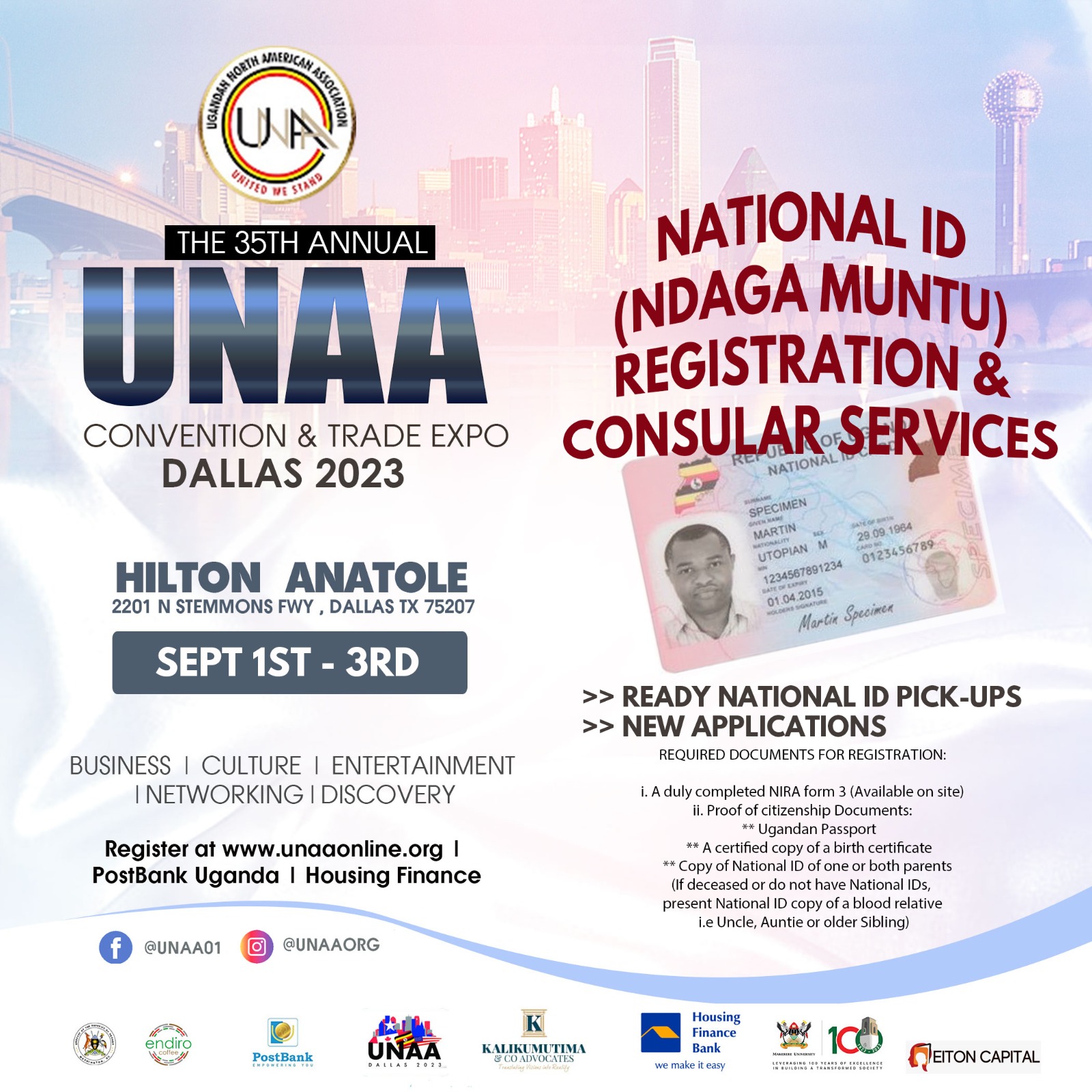 National ID Registration & Pickup At The UNAA Convention 2023